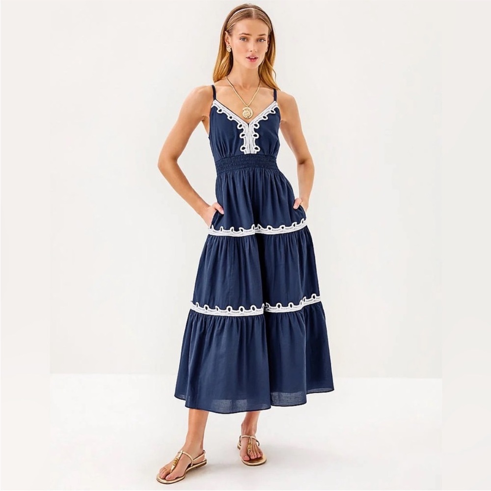 NWT Lilly Pulitzer

Zanna Cotton Embroidered Midi-Dress